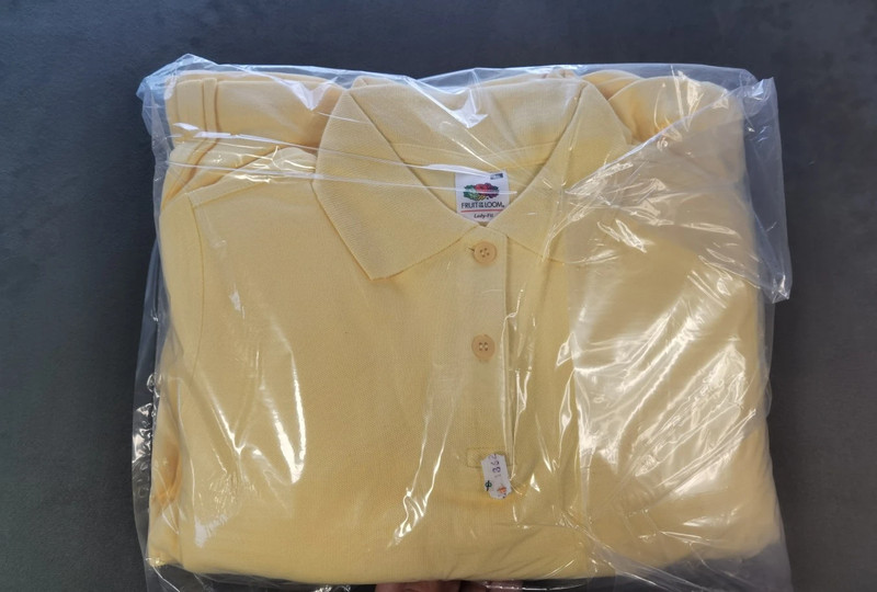 12x Fruit of the Loom Damen Polo Shirt | Größe XS | Gelb | Lady-Fit | Set | 634