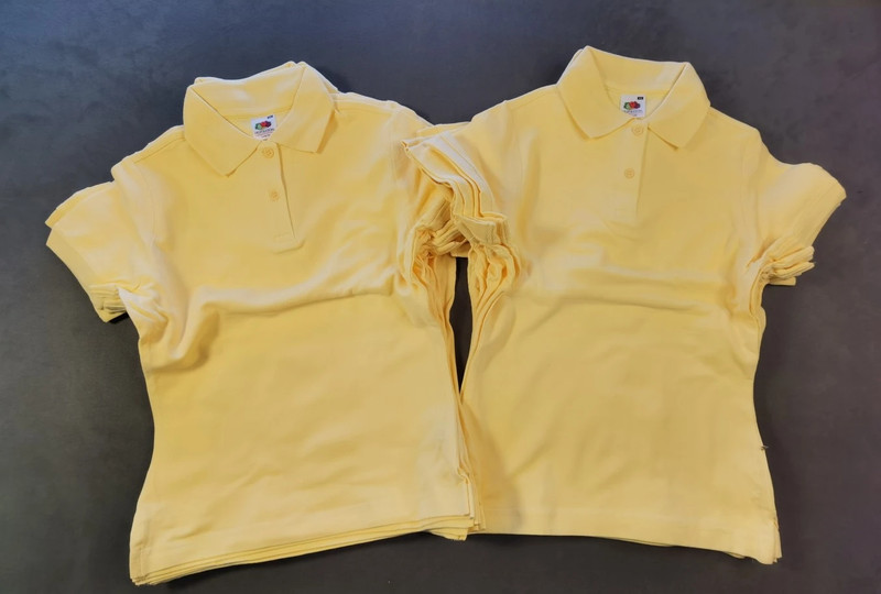 12x Fruit of the Loom Damen Polo Shirt | Größe XS | Gelb | Lady-Fit | Set | 634