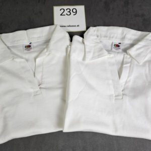 2 Sück Fruit of the Loom Damen Polo T-Shirt Weiß Gr. M (Neu) | 239