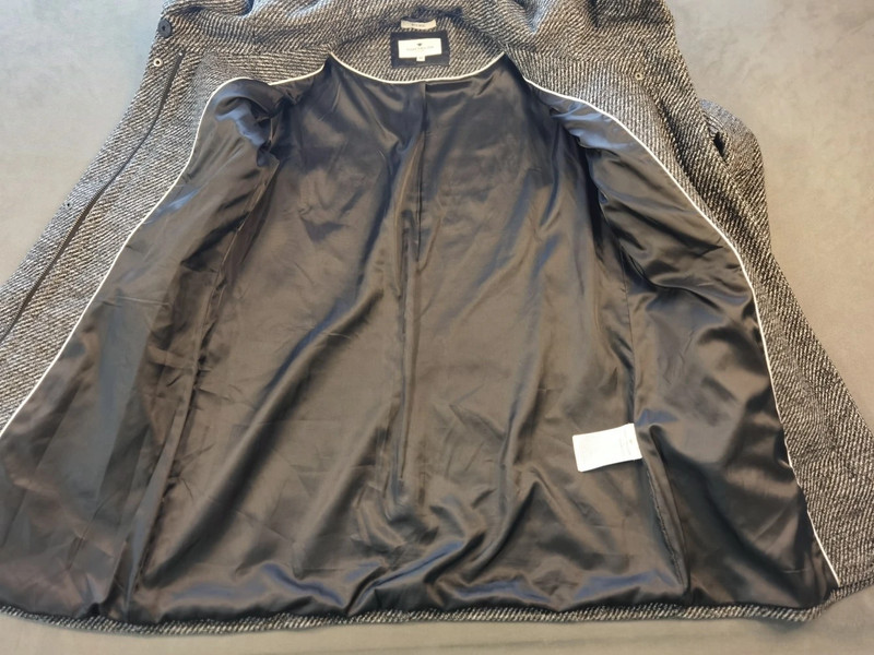 Tom Tailor Damen Wollmantel Grau Meliert mit Kapuze Gr. M | 938