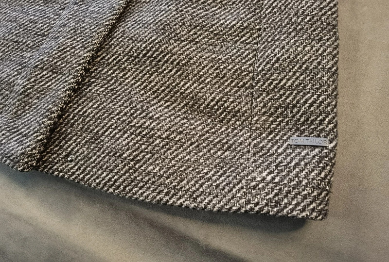 Tom Tailor Damen Wollmantel Grau Meliert mit Kapuze Gr. M | 938