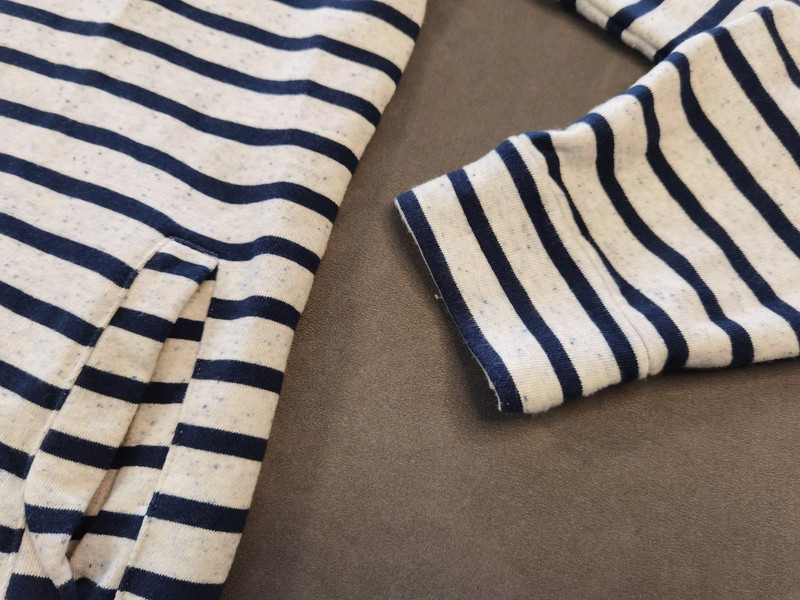 Bask in the Sun Herren Hoodie Gestreift Blau-Weiß Gr. M | 949