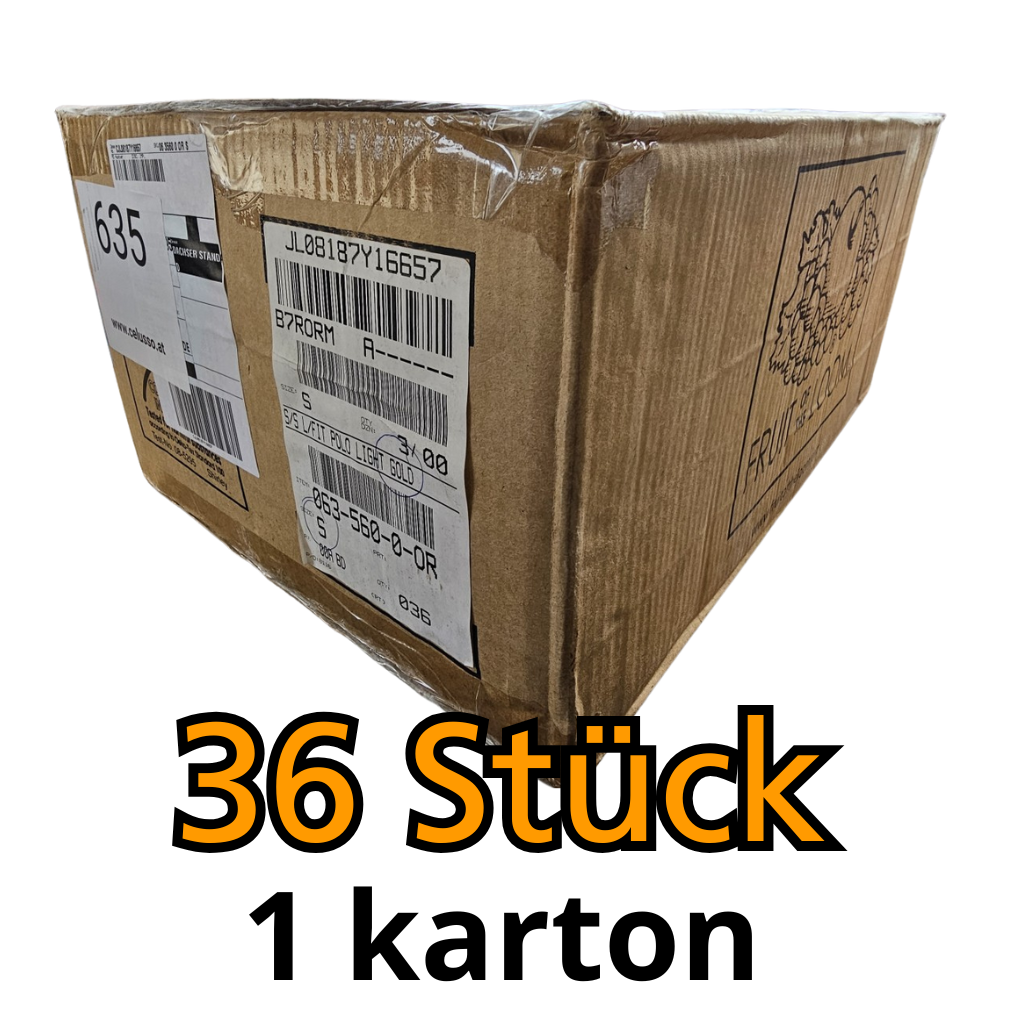 36 Stück Fruit of the Loom Lady-Fit Poloshirt Light Gold Joblot Größe XS – Bild 2