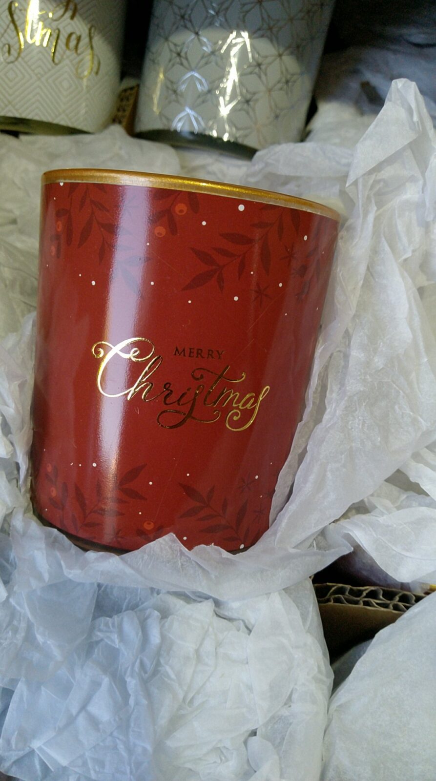 Duftkerzen mit Weihnachtshülle Merry Christmas, 25 Stück – Bild 4
