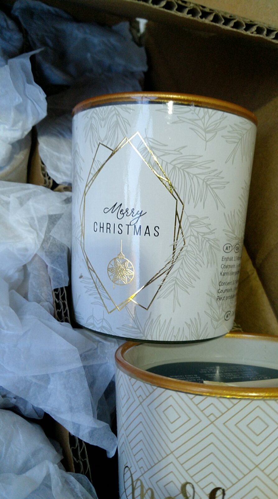 Duftkerzen mit Weihnachtshülle Merry Christmas, 25 Stück – Bild 5