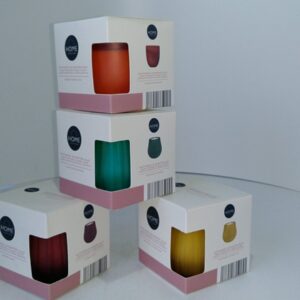 HOME CREATION Duftkerzen im bunten Glas, 5 Stück