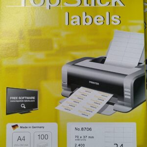 TopStick A4-Etiketten Nr. 8706, 70 x 37 mm, 2.400 Stück