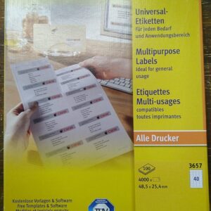Avery Zweckform Universal-Etiketten 3657, 48,5 × 25,4 mm