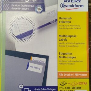 Avery Zweckform 4780 Universal-Etiketten 48,5 × 25,4 mm, 1.200 Stück