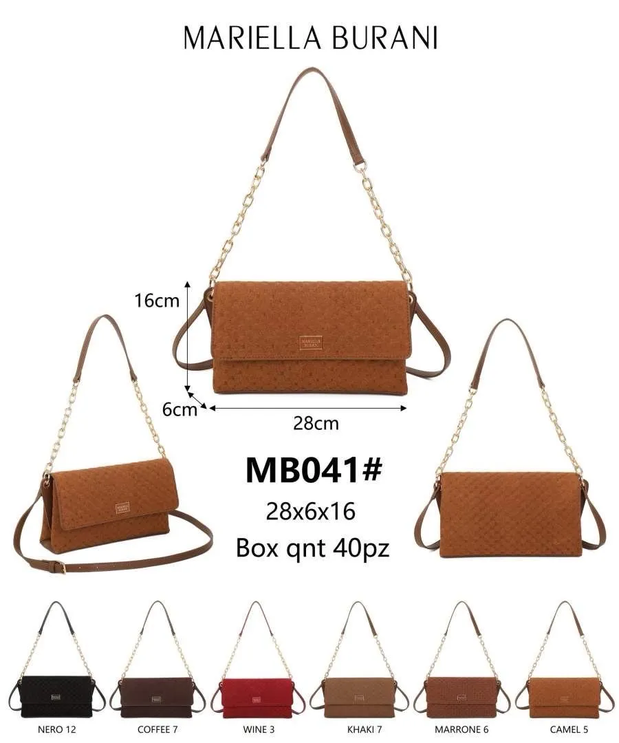 Mariella Burani Damen-Umhängetasche MB041 Braun 28 × 6 × 16 cm – Bild 2