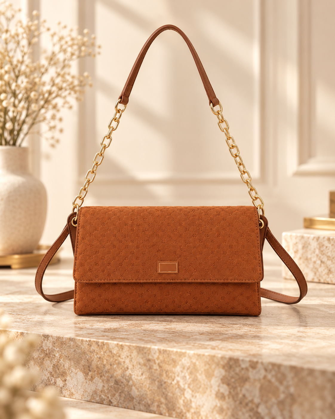 Mariella Burani Damen-Umhängetasche MB041 Braun 28 × 6 × 16 cm