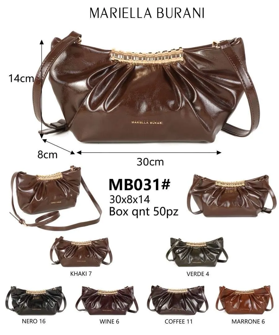 Mariella Burani MB031 Damen-Umhängetasche Braun 30 × 8 × 14 cm – Bild 2